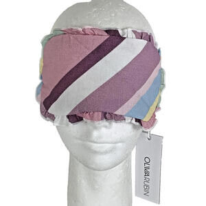 Olivia Rubin Jenny Eye Mask Pastel Multi Colored Stripe Cotton Sleep Mask OS